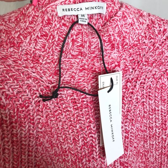 NWT Rebecca Minkoff Pink Bowie Crop Chunky Sweater - Picture 8 of 8